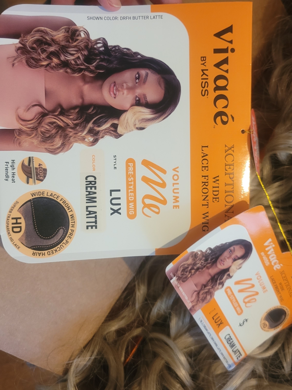 Brand New, Kiss Vivacé Lux Pre-Styled Lace Front Wig in Cream Latte - Picture 7 of 15